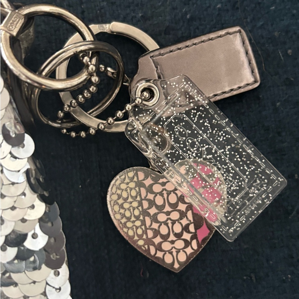 Coach Silver Sequin Crossbody Bag poppy - Picture 3 of 5